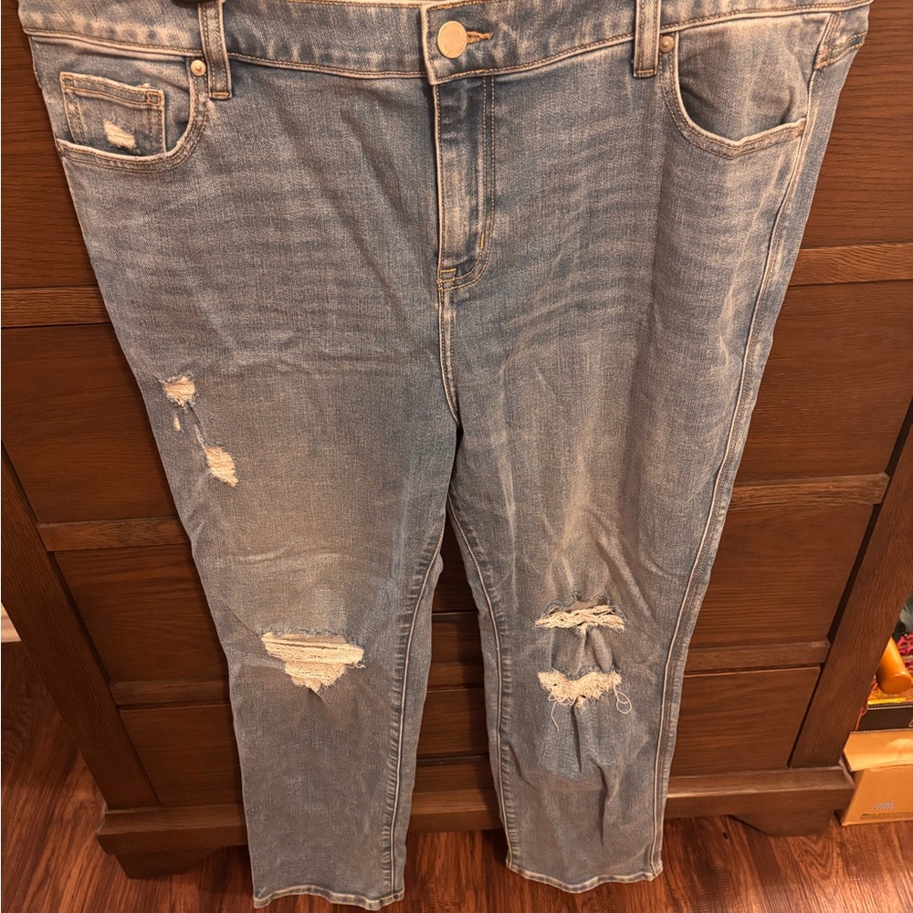 Distressed Light Blue Jeans